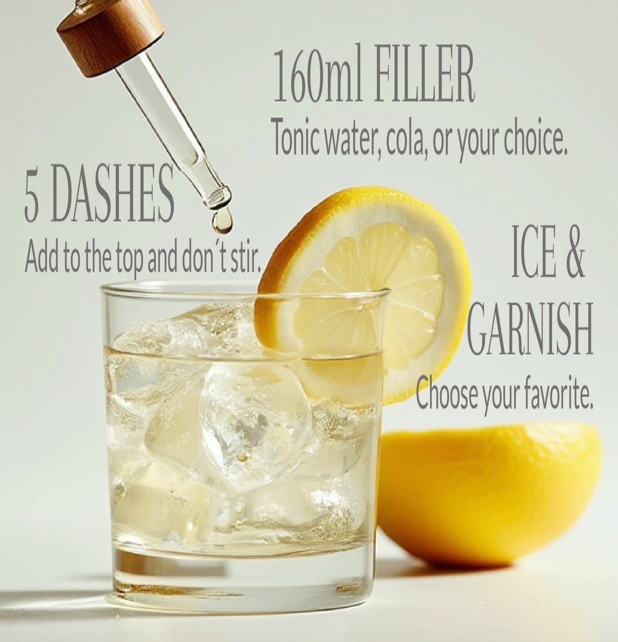 Glas mit Gin Tonic und einer Pipette
