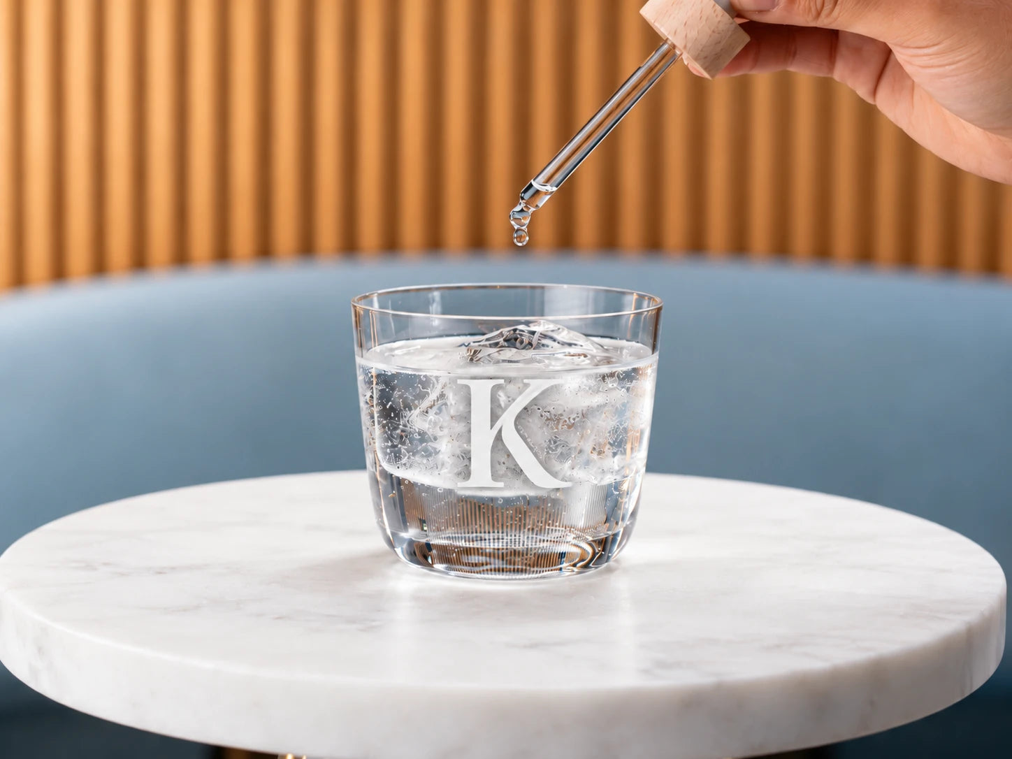 Die Pipette über dem Glas